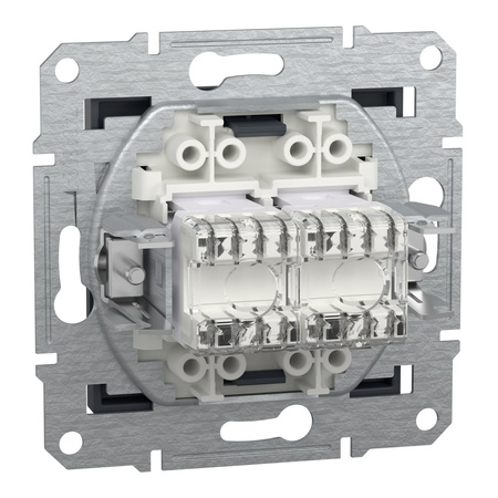 Gniazdo Komputerowe Podwójne 2x RJ45 kat. 6 UTP bez Ramki Asfora IP20 Antracyt