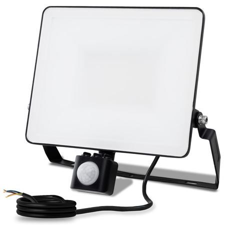 Naświetlacz LED AZZLER 50W 6000lm 4000K IP44 Halogen Zewnętrzny Lampa z Czujnikiem Ruchu Czarny LUMILED