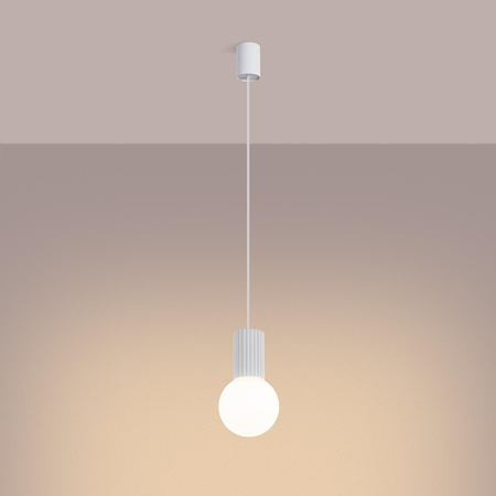 Lampa Sufitowa Wisząca Zwis G9 Okrągła Biała Nowoczesna Matowa Halo Sollux