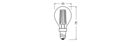 Żarówka LED P45 Kulka E14 4.8W = 40W 470lm 4000K Neutralna 320° Ściemnialna Retrofit Filament CLASSIC Osram