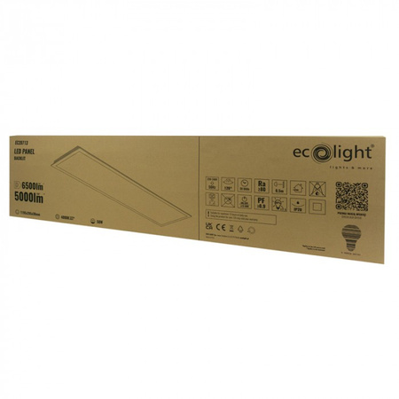 Panel LED 120x30 Kaseton Wpuszczany Podtynkowy 50W 6500lm 4000K Neutralna Biały Backlit Ecolight