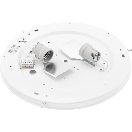 Plafon LED Lampa Sufitowa Natynkowa JASMIN 2x E27 Drewno Biały mat 37cm