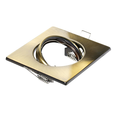 Zestaw 3x Oprawa halogenowa ruchoma OPIN GOLDLUX kwadrat metal patyna MR16 GU10