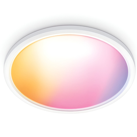 Plafon LED Lampa Sufitowa Natynkowa 22W 2600lm 2700-6500K RGB + TW 42.3cm Biała Okrągła Inteligentna SMART WiFi Bluetooth Aplikacja Superslim WiZ