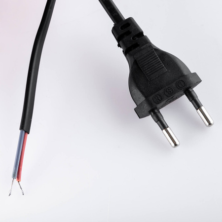 Sznur Przyłączeniowy Kabel 2m 2x 0,5 z Wtyczką CZARNY