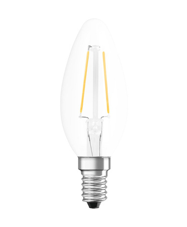 Żarówka LED B35 Świeczka E14 1.5W = 15W 136lm 2700K Ciepła 300° Retrofit Filament CLASSIC Osram