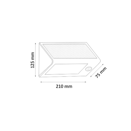 Naświetlacz Solarny LED Reflektor 5.5W 400lm 6400K Zimna 120° Czarna IP44 z Czujnikiem Zmierzchu Sanico Goldlux