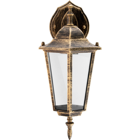 Kinkiet Ogrodowy Elewacyjny Zewnętrzny E27 LATARNIA do DOŁU Patyna BELLIS LUMILED