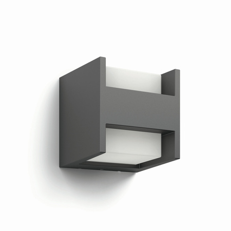 Kinkiet Ogrodowy Lampa Elewacyjna Zewnętrzna LED 9W 800lm 2700K IP44 Antracyt Arbour Philips