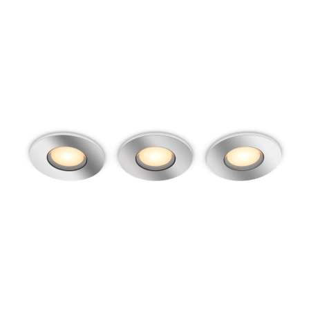 3x Oprawa Podtynkowa Wpuszczana LED Hermetyczna IP44 Łazienkowa 4.2W 400lm IP44 White Ambiance TW Chrom Inteligentna SMART Zigbee Bluetooth Adore Philips HUE