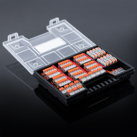 Szybkozłączki Złączki Instalacyjne Komplet Zestaw 100 sztuk - 40x 2X4MM, 40x 5X4MM, 20x 1+1 + Organizer Walizka