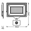Naświetlacz LED Halogen Zewnętrzny Reflektor Czujnik Ruchu IP65 200W 4000K Neutralny Czarny LEDVANCE