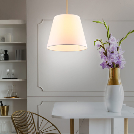 Lampa Sufitowa Wisząca Zwis E27 Biała Złota ELENA Sanico Goldlux