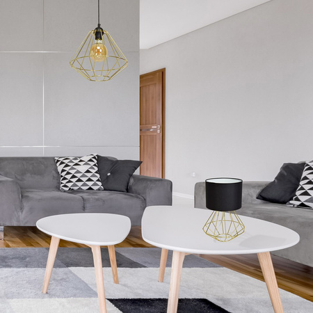 Lampa wisząca LUPO 1xE27 Geometryczny Kształt Loft Czarna Złota MLP6270 Milagro Metal