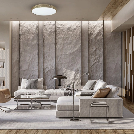 Plafon LED Lampa Sufitowa Natynkowa SHINY Bursztynowy 34W Ø490 mm Milagro