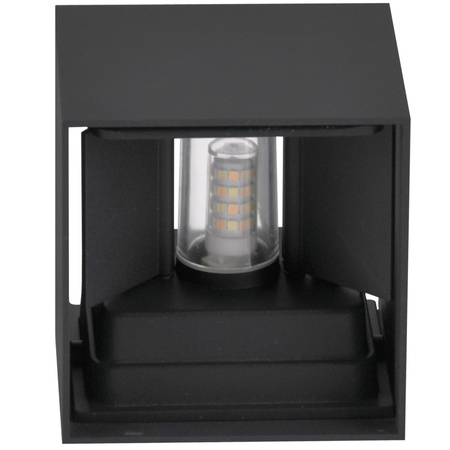 Kinkiet Elewacyjny Czarny Góra/Dół GOLDLUX + Żarówka LED G9 5W 6500K Lumiled