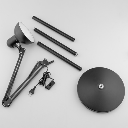 Lampa Stojąca Podłogowa Stołowa LED E27 Czarna z Regulacją Wysokości Belsa Lumiled