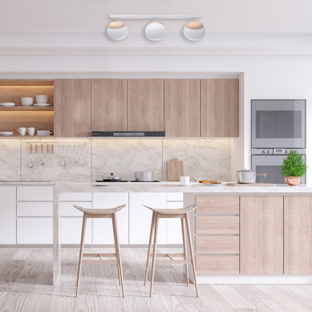 Lampa Sufitowa SFERA Drewniana 3xE14 Listwa Milagro