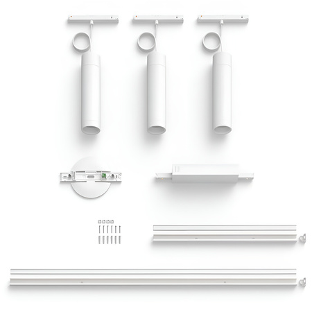 Zestaw Szyna Oświetleniowa Perifo Szynoprzewód 1,5m + 3x Lampa Wisząca LED 15,6W CCT RGB Philips HUE Bluetooth Biały