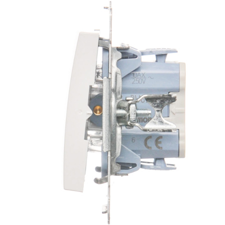 Włącznik Światła Pojedynczy Schodowy Wyłącznik Jednobiegunowy Biały DW6.01/11 KONTAKT SIMON