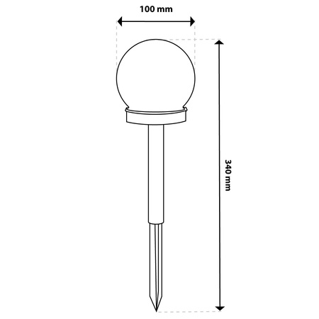 Lampa Solarna Ogrodowa LED ATRIS Wbijana Biała Kula 10cm RGB LUMILED