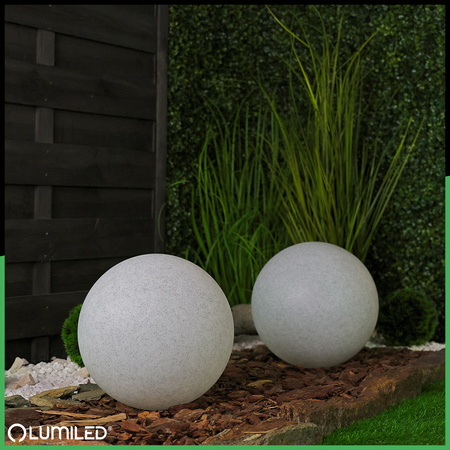 Lampa Oprawa Ogrodowa Zewnętrzna KAMIENNA KULA LED LUMIKULA 30cm E27 IP65 LUMILED