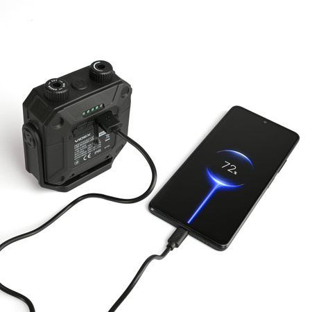 Latarka Wielofunkcyjna Akumulatorowa LED 3 Barwy Światła 20W 1500lm 5000K Czarna IP67 Videx