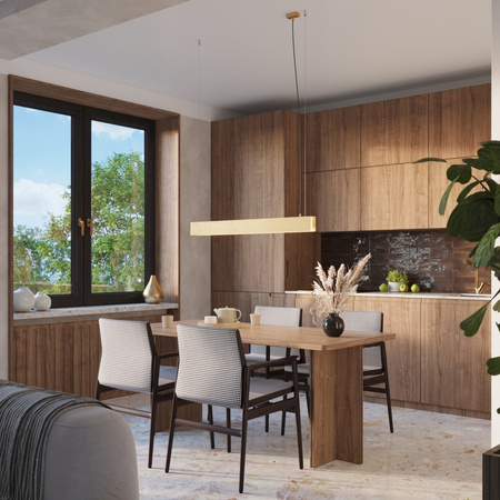 Lampa Sufitowa Wisząca Zwis G13 Żyrandol Geometryczna Złota Nowoczesna Spark Sollux