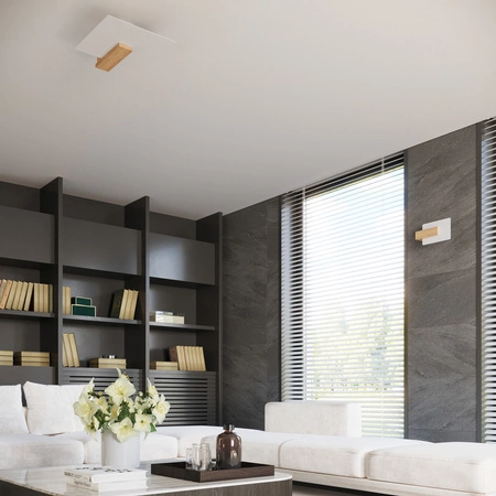 Lampa Ścienna Kinkiet E14 Kwadratowa Brązowa Skandynawska Lappo Sollux