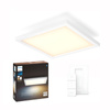Panel LED Natynkowy Lampa Sufitowa Aurelle Biała 19W CCT 30cm PHILIPS HUE Bluetooth + Przełącznik Dimmer Switch 
