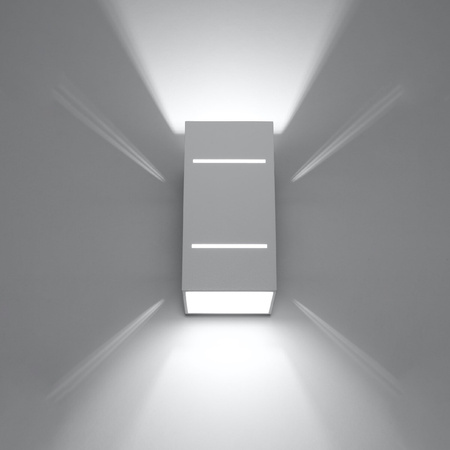 Lampa Ścienna Kinkiet Góra Dół G9 Prostokątna Biała Industrialna Blocco Sollux
