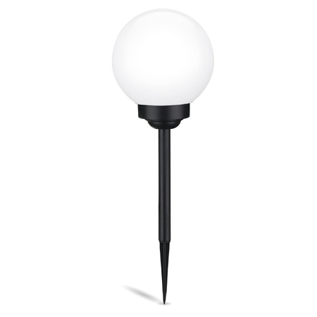 Lampa Solarna Ogrodowa LED ATRIS Wbijana Naziemna Biała Kula 20cm RGB LUMILED