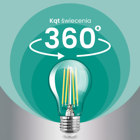 6x Żarówka LED E27 A60 3,8W 840lm = 60W 4000K Neutralna 360° Filament KLASA A LUMILED