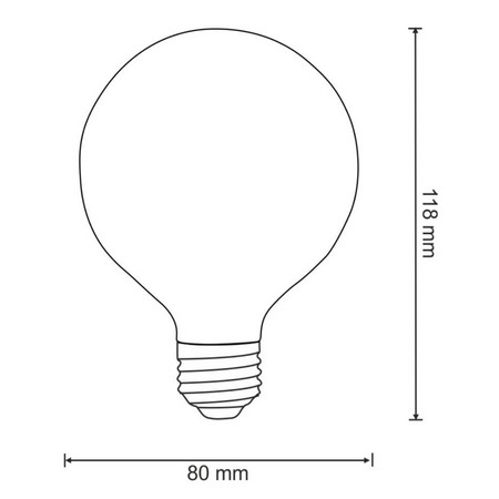Żarówka LED E27 G80 7W = 60W 810lm 3000K Ciepła 360° Filament GOLDLUX (Polux)