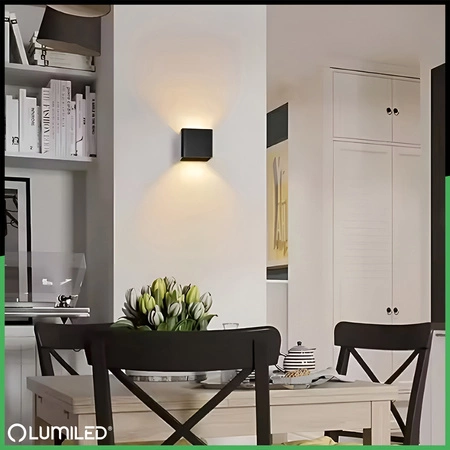 Kinkiet Ogrodowy Elewacyjny LED G9 Regulowany Góra Dół Czarny PYXIS LUMILED