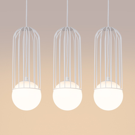 Lampa Sufitowa Wisząca Zwis 3x G9 Nieregularna Biała Nowoczesna Brina Sollux