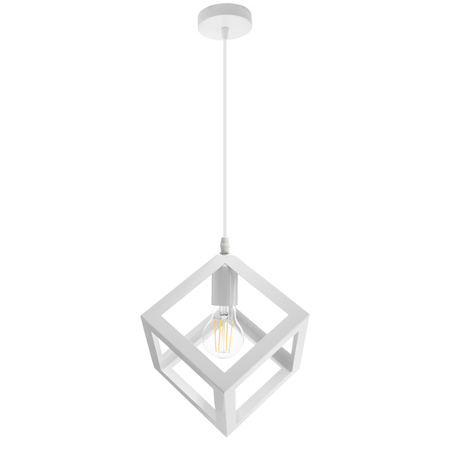 Lampa wisząca TALUS geometryczna kwadrat ZWIS do LED Biała 1x E27 LUMILED
