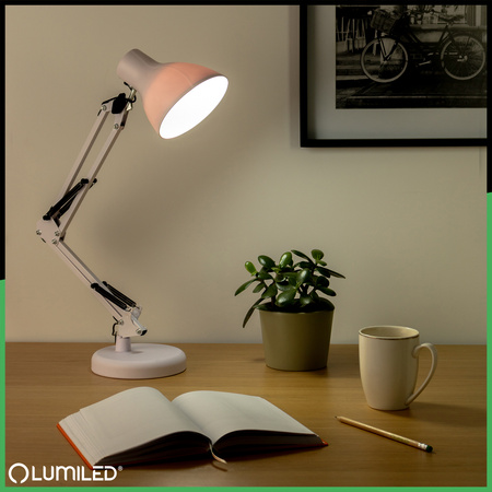 Lampka Biurkowa Stołowa LED 7W CCT Ściemnialna Marti Biała Lumiled