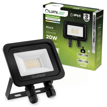 Naświetlacz LED ZUME 20W 2200lm 4000K IP65 Czarny Advanced Lighting Series LUMILED 