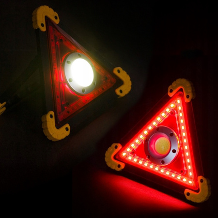 Latarka Ostrzegawcza Akumulatorowa 10W 1600lm COB LED Uchwyt 180° i USB