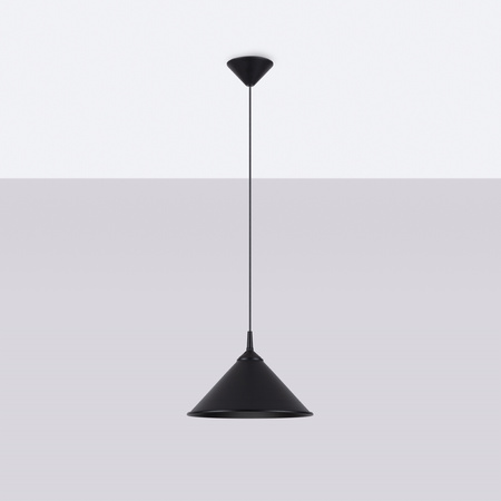 Lampa Sufitowa Wisząca Zwis E27 Geometryczna Czarna Skandynawska Zuma Sollux