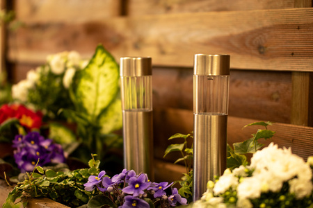 Lampa Ogrodowa LED Solarna Wbijana TUBA stal nierdzewna 6500K 33 cm