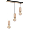 Lampa wisząca w stylu industrialnym metal + drewno MiLAGRO LINES 3x E27