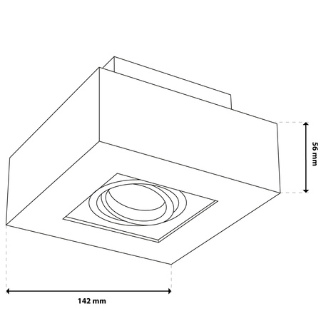 Oprawa Natynkowa HALOGENOWA Ruchoma SPOT GU10 Kwadrat Biała AURI LUMILED
