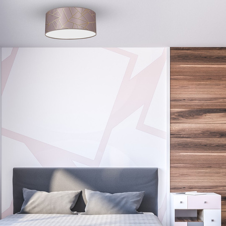 Plafon LED Lampa Sufitowa ZIGGY Różowe Złoto Różowa 2xE27 Ø40cm Milagro