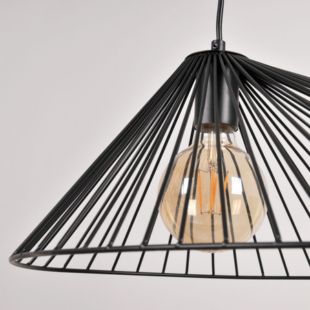 Lampa Sufitowa Wisząca Zwis E27 Czarna Aurora Sanico Goldlux