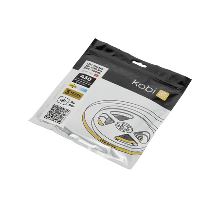Taśma Pasek LED Zewnętrzna 5W 430lm 3000K Ciepła 1600LED 12V 5m IP65 CRI90 Tramo Premium Kobi