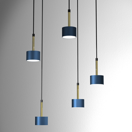 Lampa Wisząca Sufitowa ARENA Niebieska Złota 5xGX53 Milagro