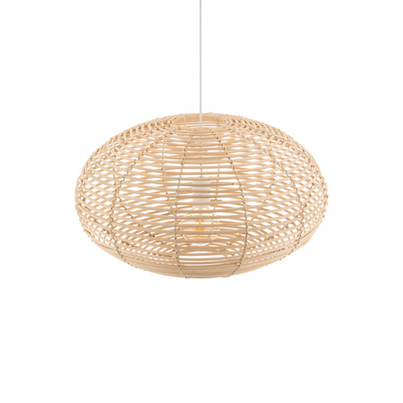 Lampa Sufitowa Wisząca E27 Biała Skandynawska RATTAN M 11154 Nowodvorski