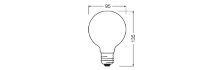 Żarówka LED G95 E27 5.9W = 60W 806lm 2700K Ciepła 300° Performance Class Ledvance